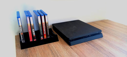 Stylish 3D Printed Stand for Video Games, DVD & Blu-ray.