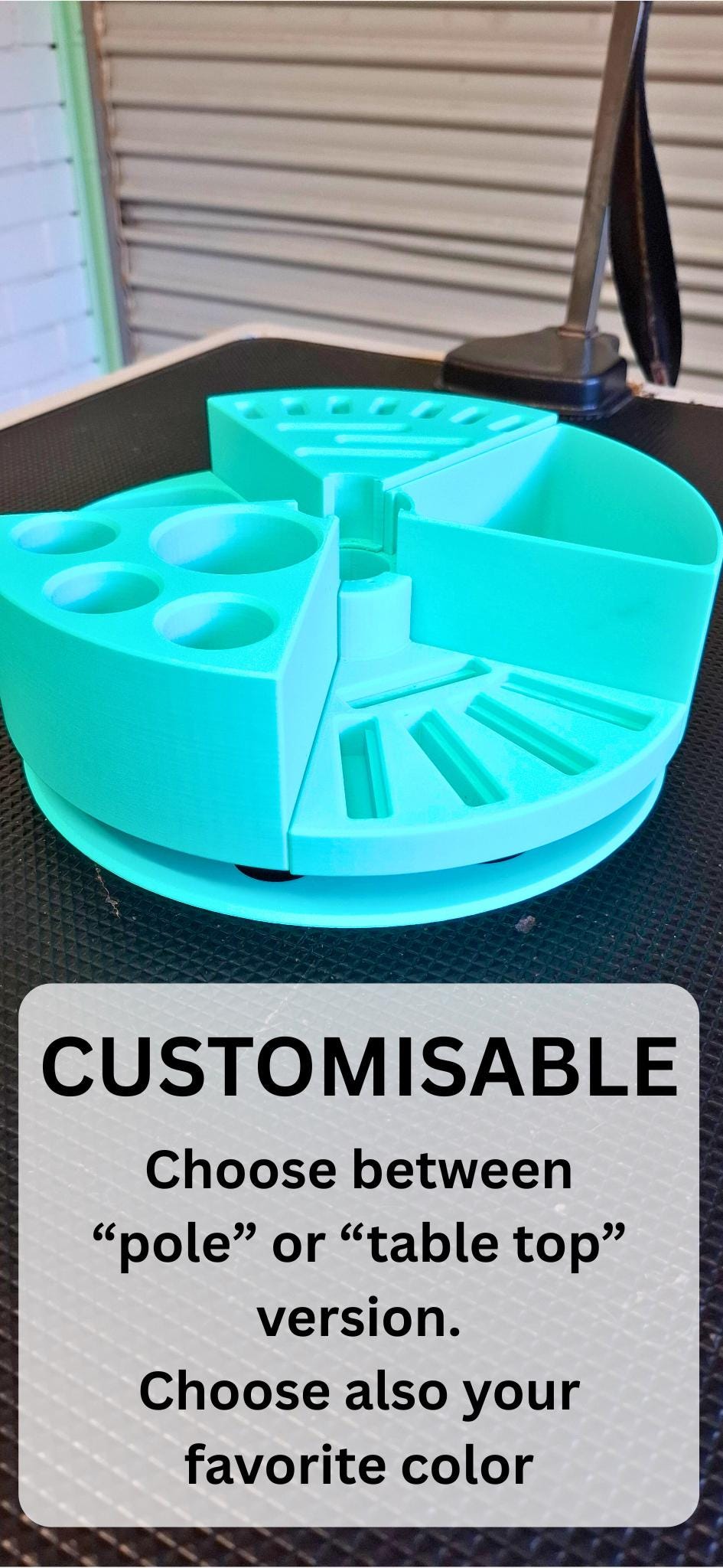 Rotatable Pet Grooming Tool Holder. 3D printed Spin Caddy